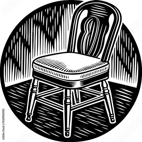 chair (linocut style)