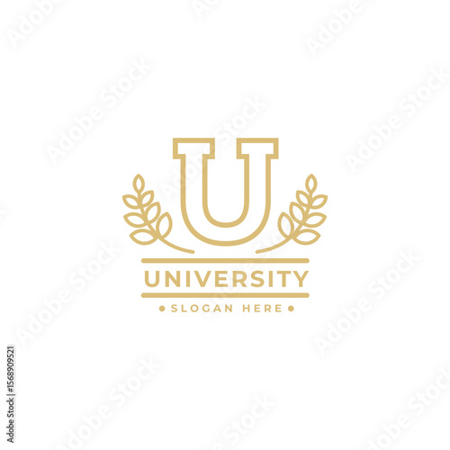 university letter U logo in line art design style