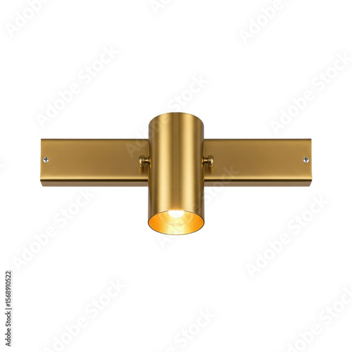 Modern gold wall light fixture illuminating a stylish interior space with minimalistic decor