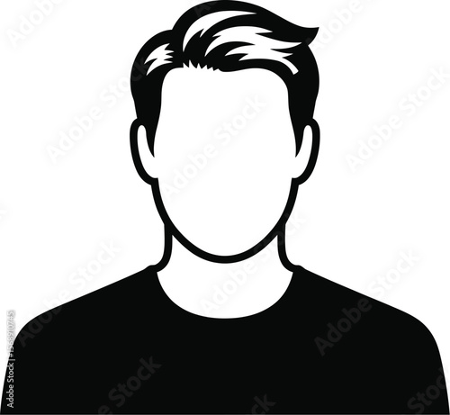 Man avatar vector illustration profile icon silhouette male person graphic symbol user headshot portrait 