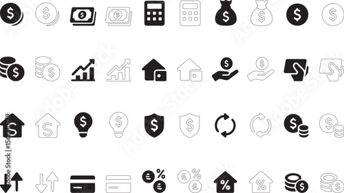 Set of Web and Business Icons for Design and Illustration.