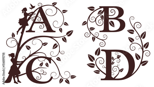 floral alphabet letter