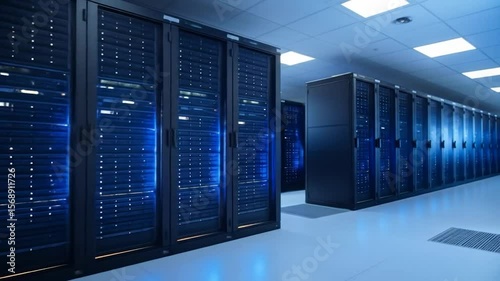 Wallpaper Mural Rows of server racks in a modern data center Torontodigital.ca