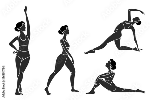 Boho Female Body Silhouettes — Abstract Woman Poses, Line Form, Body-Positive Shapes for Prints, Apparel & Lifestyle Decor