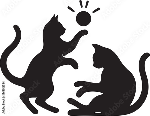 Cat Silhouettes, Black Cat Clipart Bundle, Cat SVG Bundle, Cats PNG, Cats SVG, Black Cat Vector Illustrations
