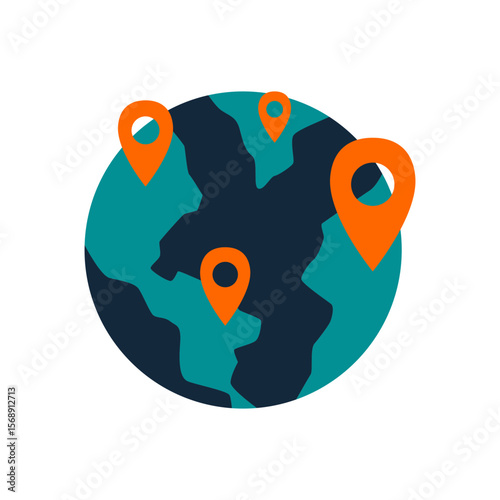 Globe with Location Pins