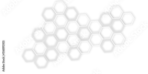  seamless abstract white background with a pattern  of structure technology out line hexagon  creating a modern and minimalist design with clean lines.