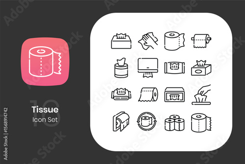 Lineal tissue icon design set
