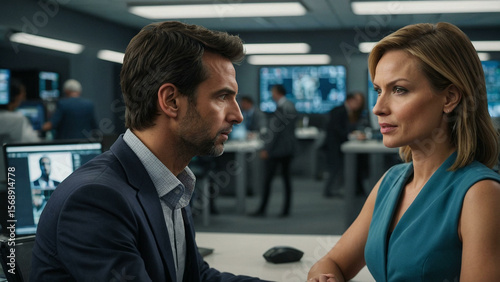 Digital Art of Human and AI Face Off