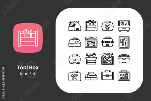 Tool box icon design set