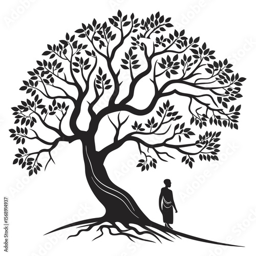 Silhouette: Person Underneath a Majestic Tree