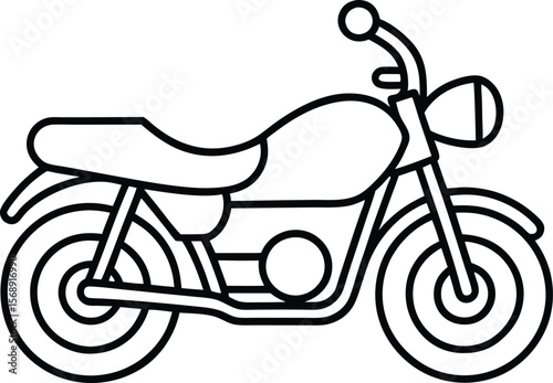 motorcycle silhouette one line vector art