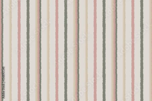 Seamless vertical stripes in vintage pink tones, hand-drawn vector. Ideal for fabric, gift wrap, packaging, and backgrounds.