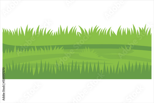 Green Grass Borders Collection Bundle| Green Meadow Nature Elements 