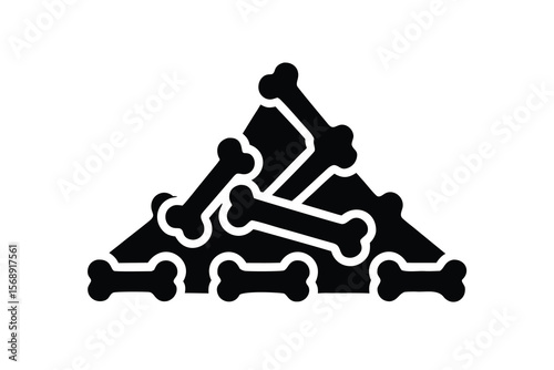 bone pile vector icon
