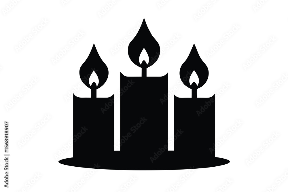 Fototapeta premium candles with flam vector icon