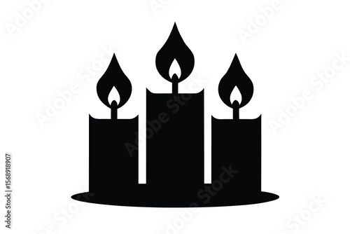 candles with flam vector icon