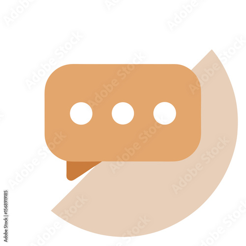 Vector Speech Bubble Icon Minimalist Earth Tones Design