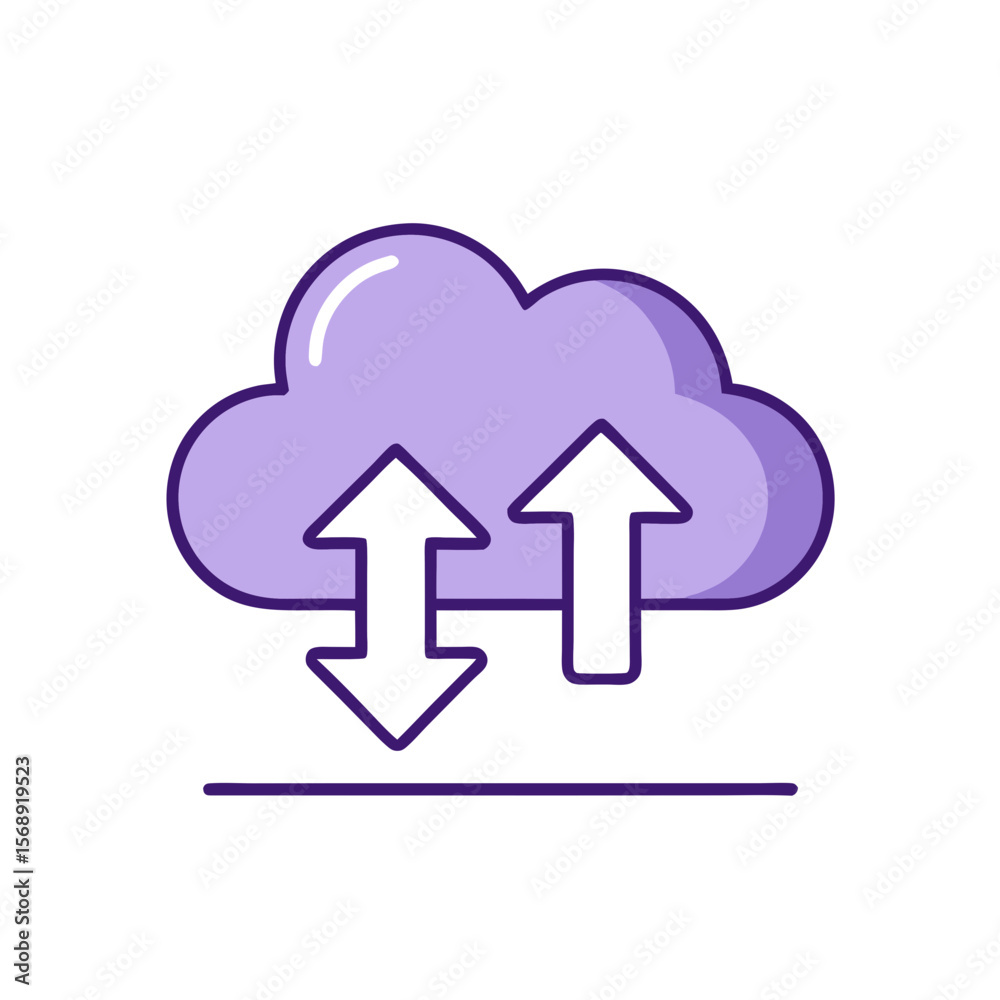 Cloud Data Transfer Vector Icon Upload and Download Design Cloud Data Transfer Vector Icon Upload and Download Design