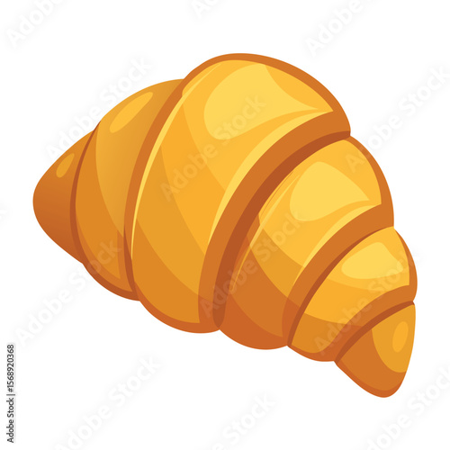 A perfectly baked croissant with a golden-brown crust, a symbol of breakfast, bakery, and a delicious meal.