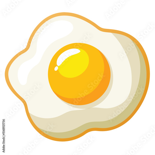 A perfectly fried egg, sunny side up, a symbol of breakfast, food, and a delicious meal.