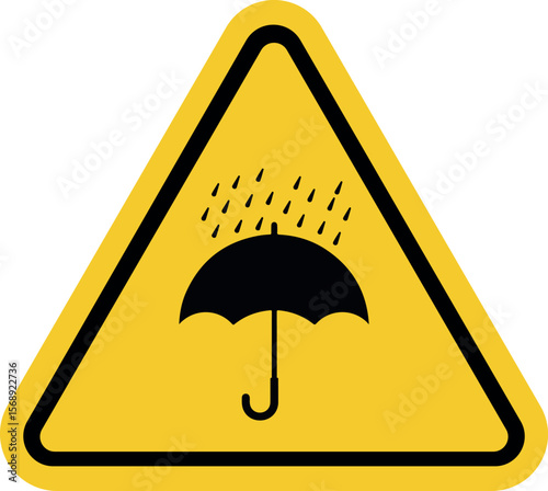 Warning sign for sudden rain hazard