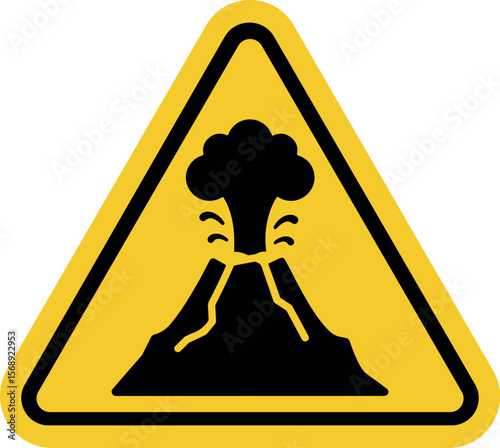 Warning sign for volcanic eruption hazard