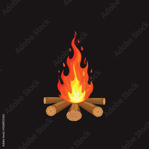 fire in a fireplace