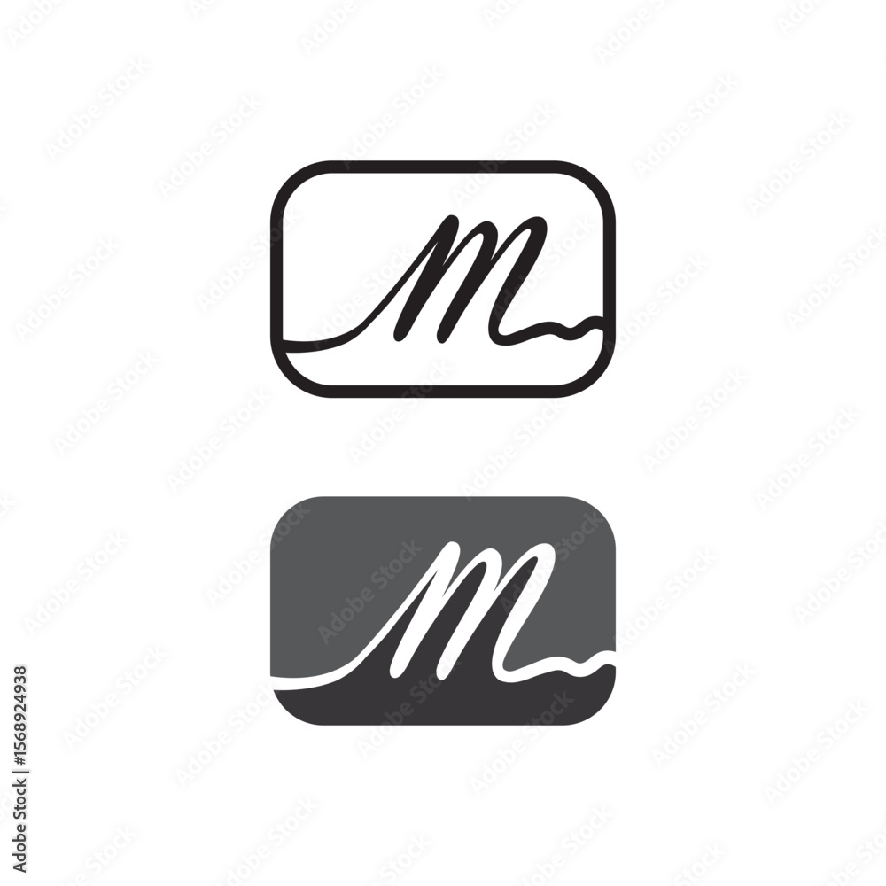 Stylish Letter M Logo with Symmetrical Design for Branding Stylish Letter M Logo with Symmetrical Design for Branding