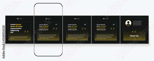 Set of LinkedIn carousel post, social media Instagram carousel post, modern and editable business carousel template design	