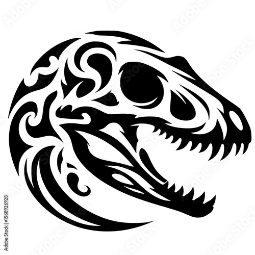 Reptile skull silhouette vector design