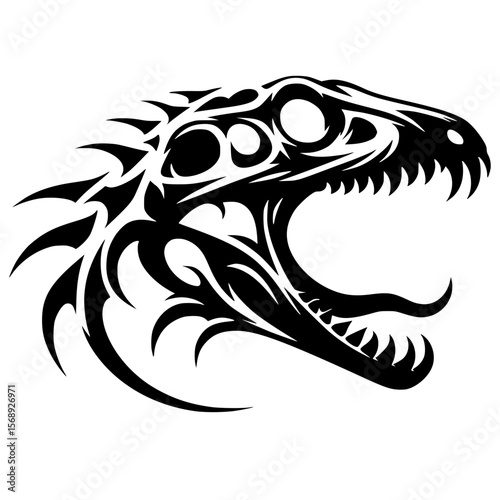 Reptile skull silhouette vector design