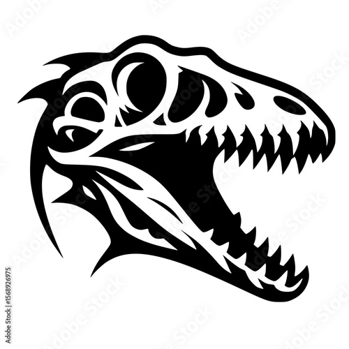 Reptile skull silhouette vector design