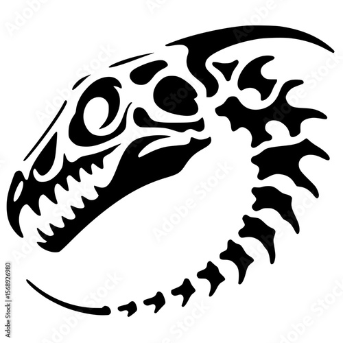 Reptile skull silhouette vector design