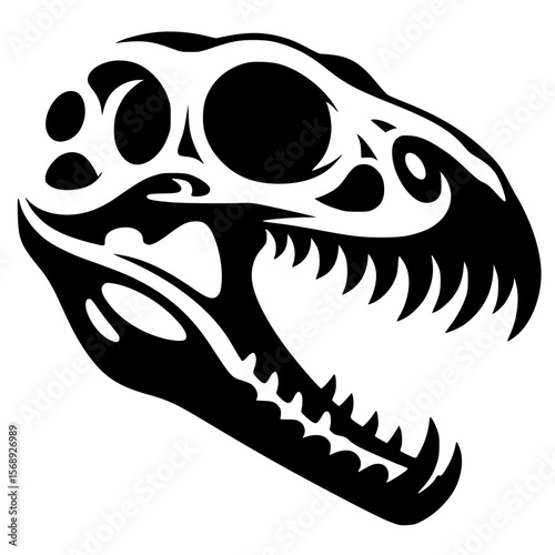 Reptile skull logo silhouette