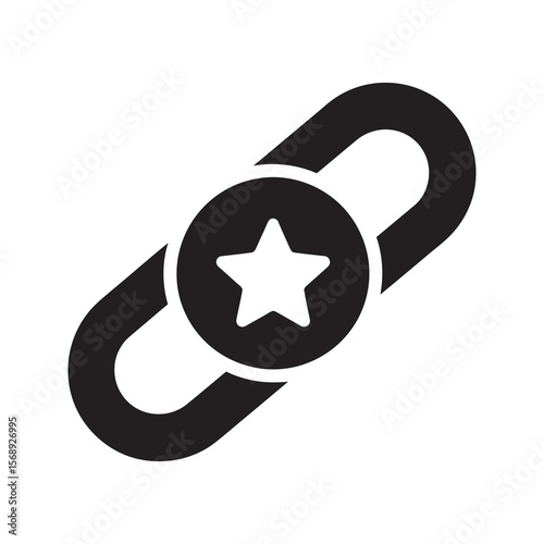 Valuable connection solid glyph icon representing a strong link and key partnership for important business collaboration and strategic alliance vector
