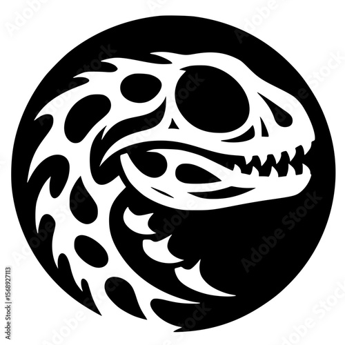 Reptile skull logo silhouette