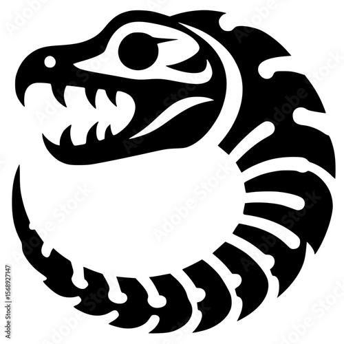 Reptile skull logo silhouette