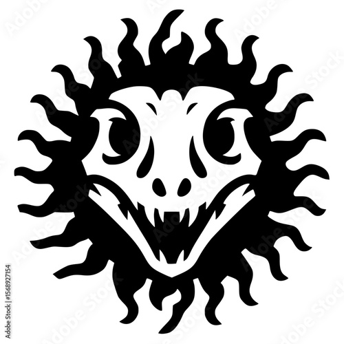 Reptile skull logo silhouette