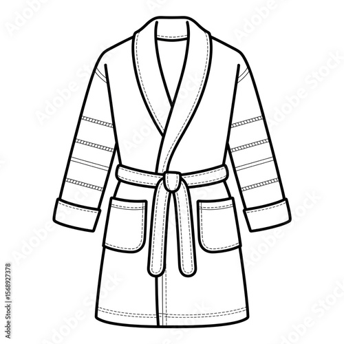 vector illustration of a bathrobe coloring page