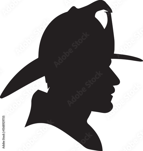 Print Firefighter Silhouette Profile Icon