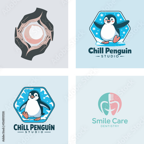 Collection of modern and unique logo designs perfect for various businesses and branding projects on a pastel background