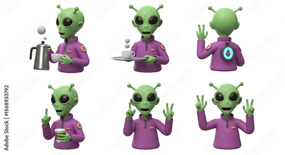 Obraz premium Alien character design digital rendering