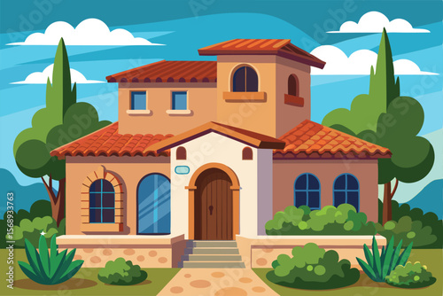 Mediterranean Villa Architectural Design, Landscaping, and Dream Home