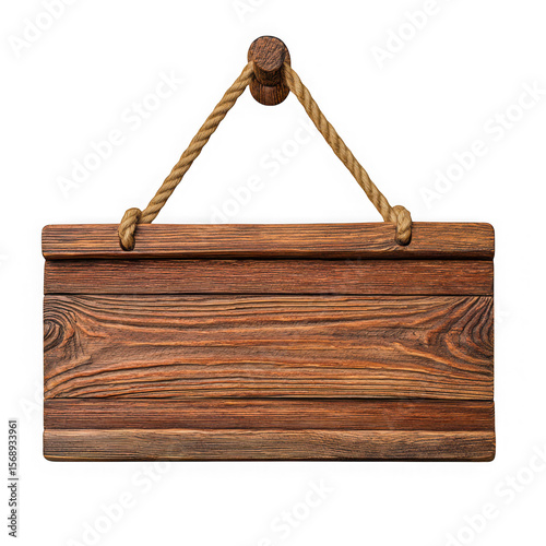 Wallpaper Mural Rustic wooden sign with rope hanging from a wooden peg isolated on transparent background Torontodigital.ca