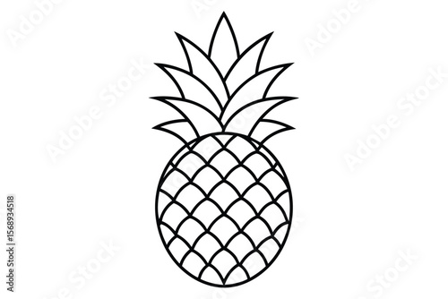 Tropical Pineapple Line Art Simple, Elegant Design
