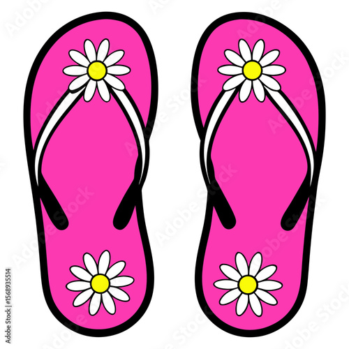 colorful flip flops