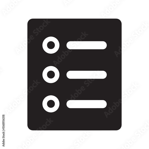 Task list solid glyph icon representing a project checklist or to do list for planning management and organizing business assignments
