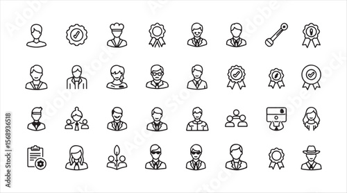 A set of 30 icons outlined to reflect values. This linear icon collection features editable strokes. Vector illustration.