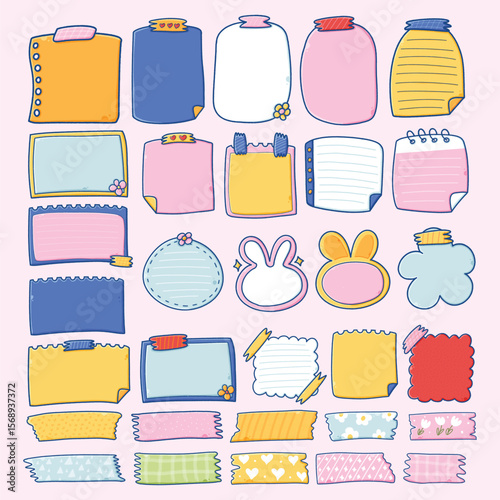 Cartoon Notepad with Adhesive Tape  sticky note  memo